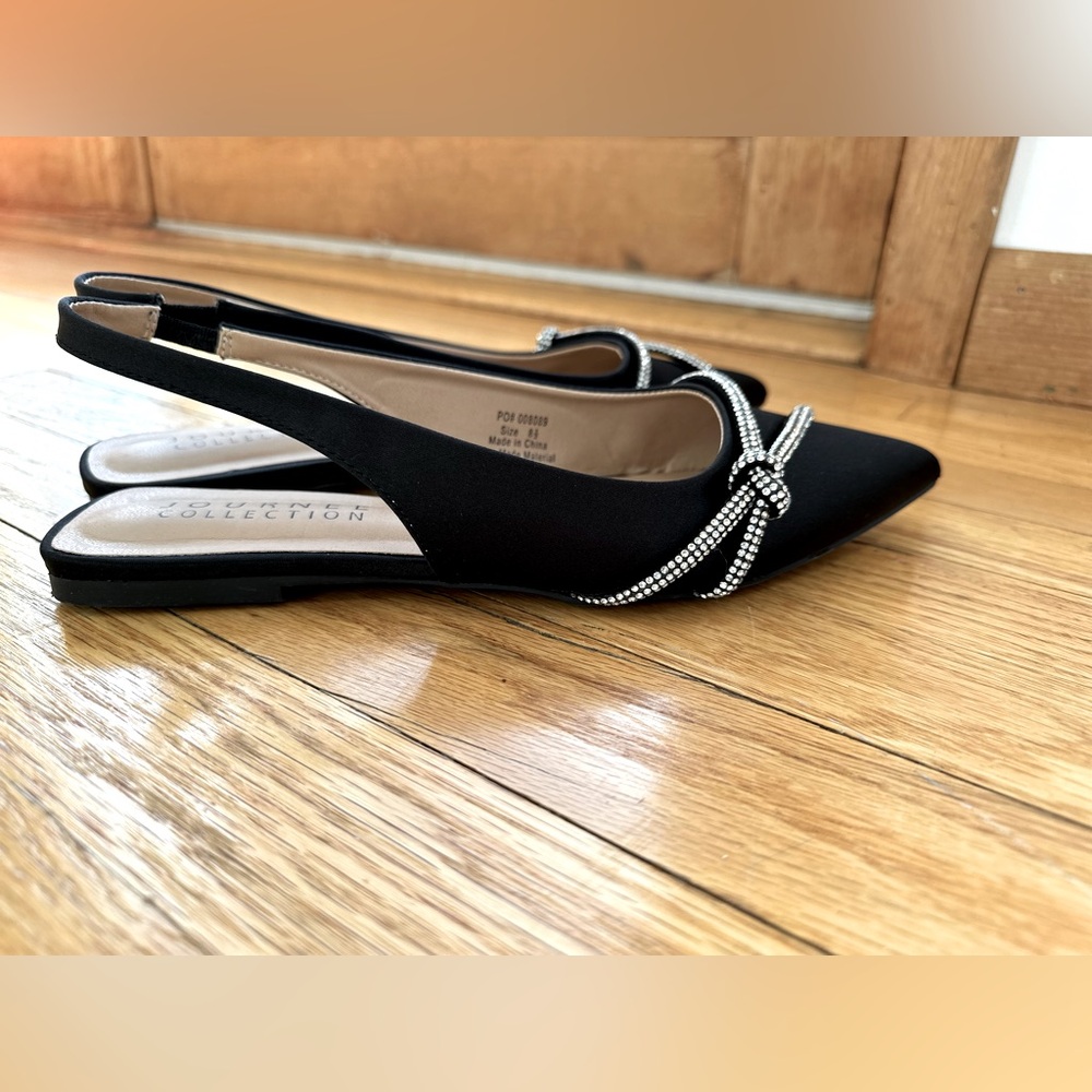 Women’s Journee Dress Flats Pointy Toe Slingback Shoes 8.5 - Picture 10 of 10